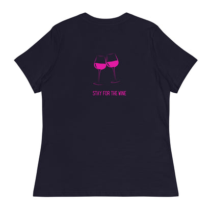 Camiseta mujer "Ven por el tenis, quédate por el vino"