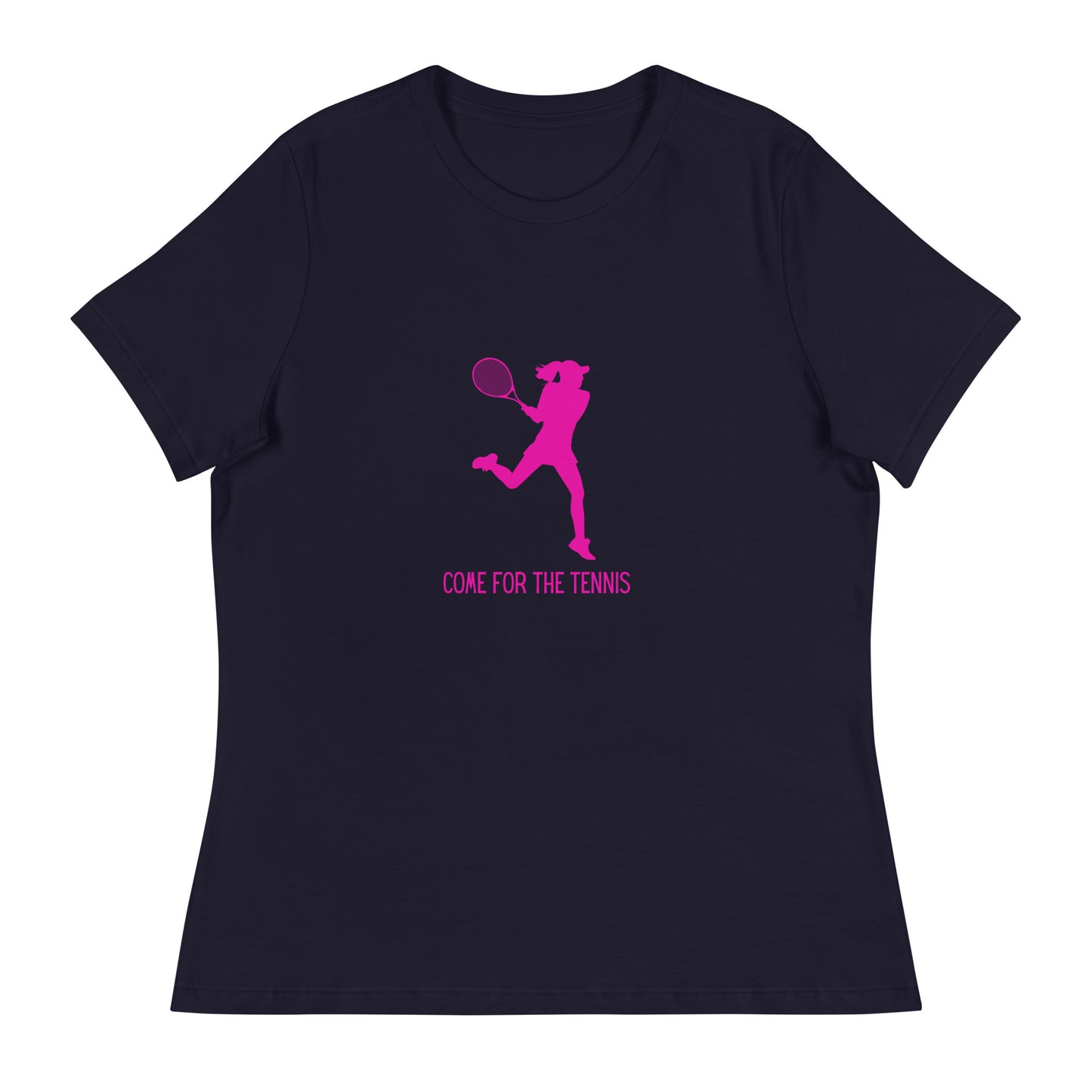 Camiseta mujer "Ven por el tenis, quédate por el vino"