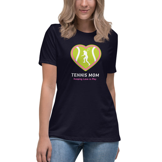 Camiseta ancha para mujer "Mamá de tenis manteniendo el amor en juego"