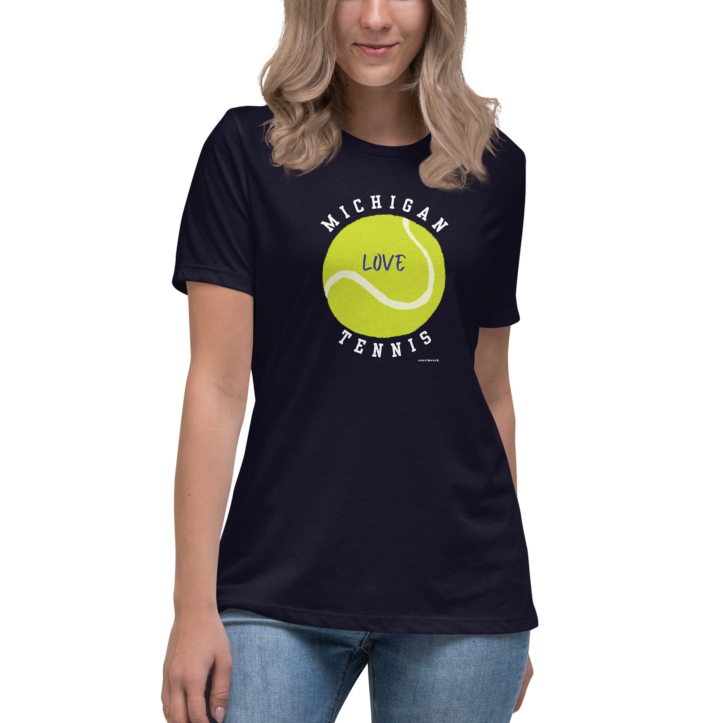 Michigan Tennis Performance Shirt - Love - Cotton Crew Neck