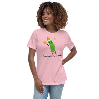 Camiseta de mujer Pickleball "Hace calor en la cocina"