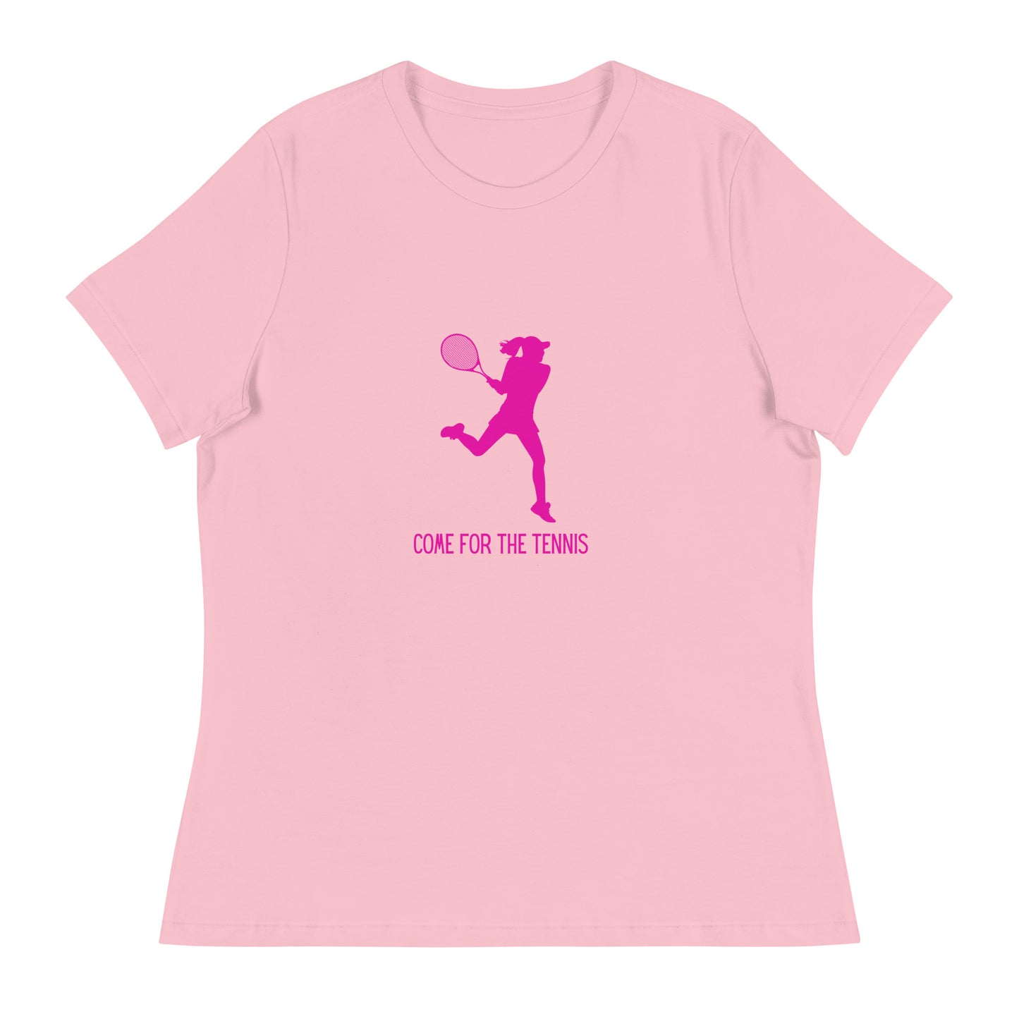 Camiseta mujer "Ven por el tenis, quédate por el vino"