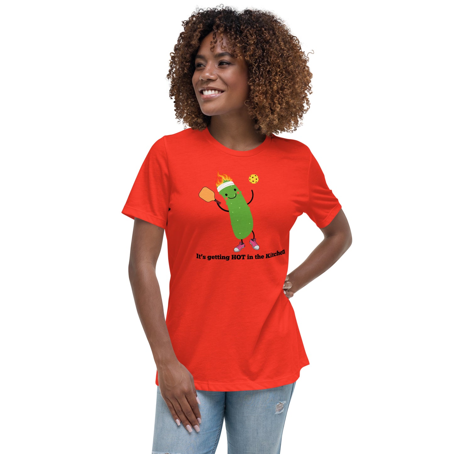 Camiseta de mujer Pickleball "Hace calor en la cocina"