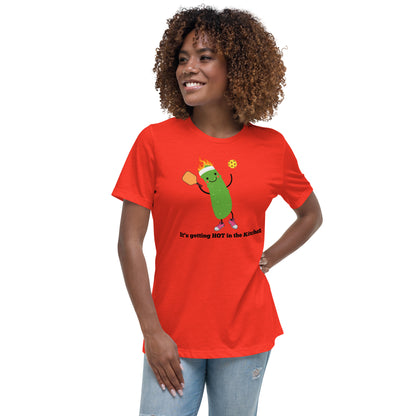 Pickleball "It's Getting Hot in the Kitchen" Women's T-shirt