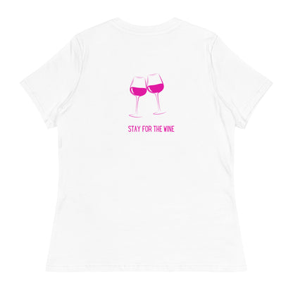 T-shirt Femme "Venez pour le tennis, restez pour le vin"