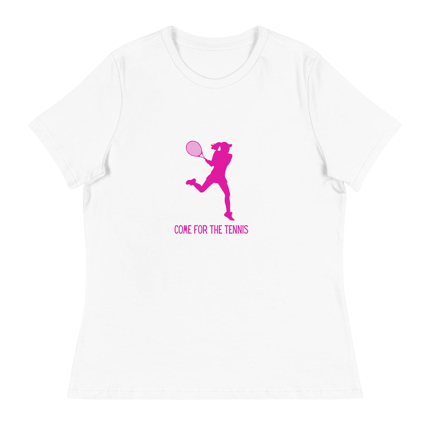 T-shirt Femme "Venez pour le tennis, restez pour le vin"