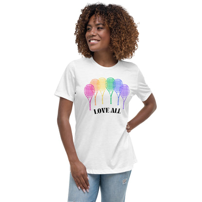 T-shirt Love All Rainbow Racquets pour femmes