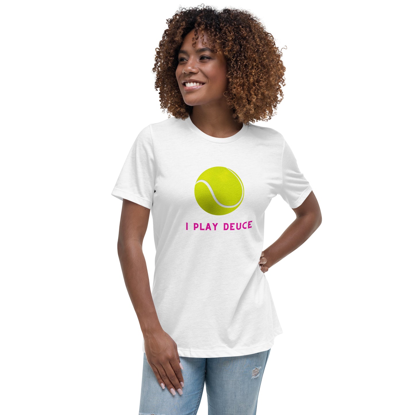 "I Play Deuce" Women's Tennis White T-Shirt