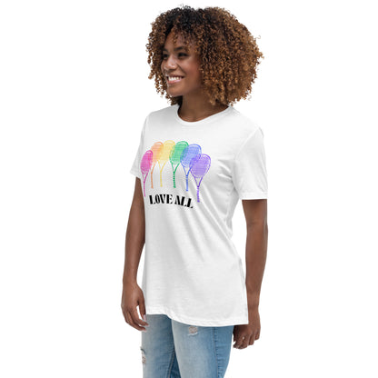 T-shirt Love All Rainbow Racquets pour femmes