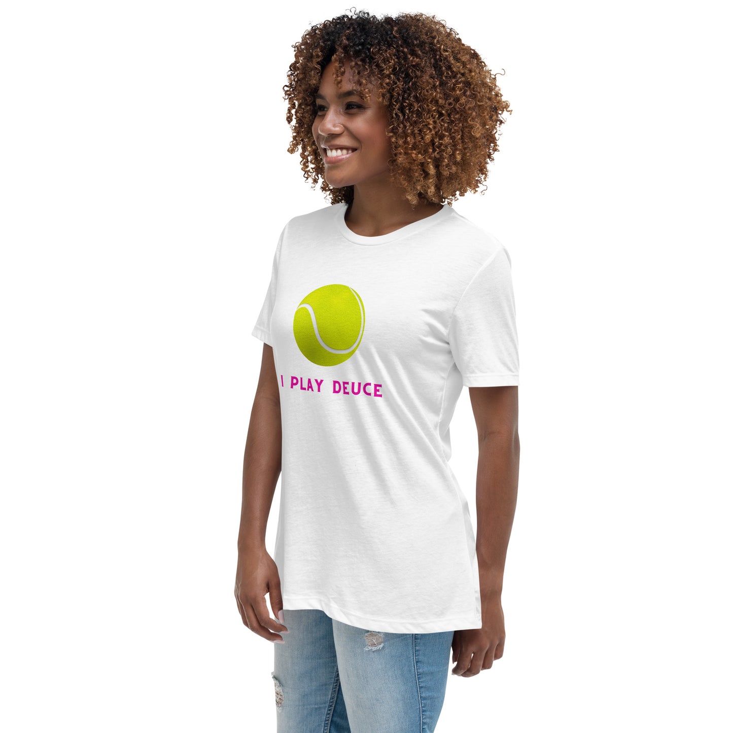 "I Play Deuce" Women's Tennis White T-Shirt