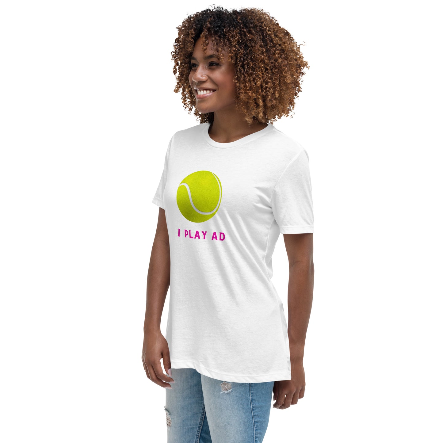 "I Play Ad" Women's Tennis White T-Shirt