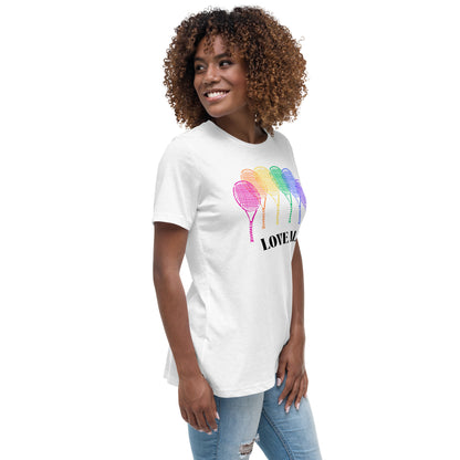 T-shirt Love All Rainbow Racquets pour femmes