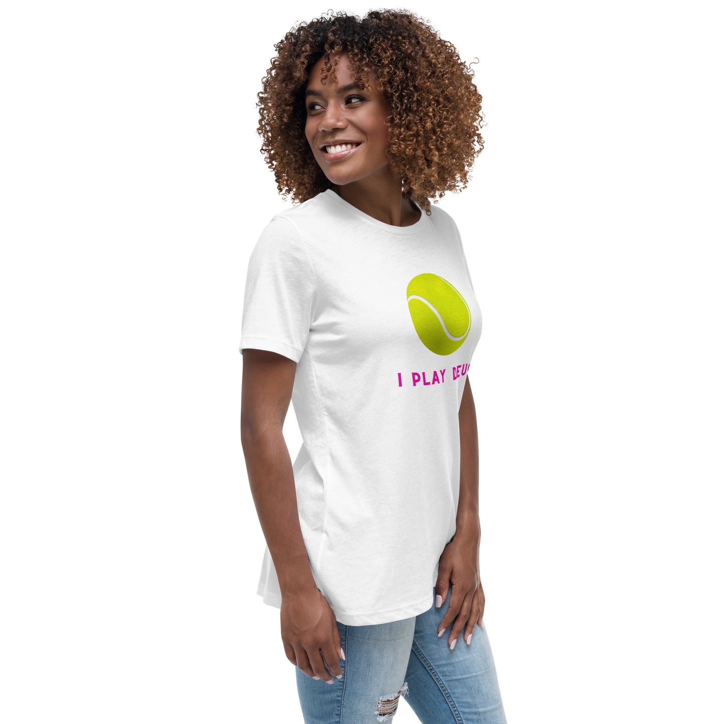 "I Play Deuce" Women's Tennis White T-Shirt