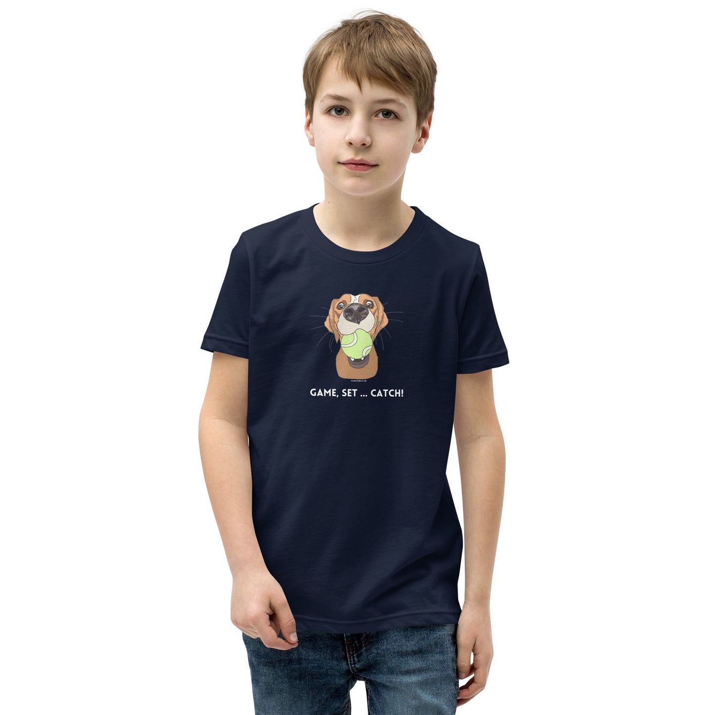 "Game Set Catch" Tennis Dog Youth T-Shirt